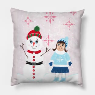 Winter Fun Snowman Pillow