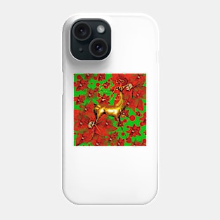 Reindeer and Poinsettia Phone Case