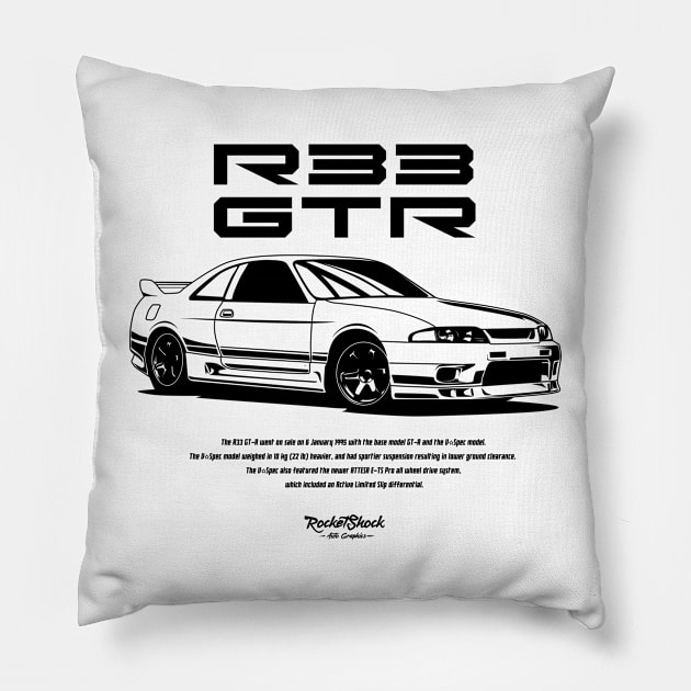 GTR R33 jdm Pillow by ASAKDESIGNS
