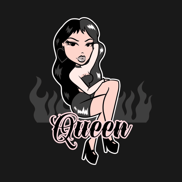 Queen Girl Doll Light Black by Just In Tee Shirts