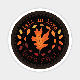 Lovely fallen leaves seal [crispy] Magnet