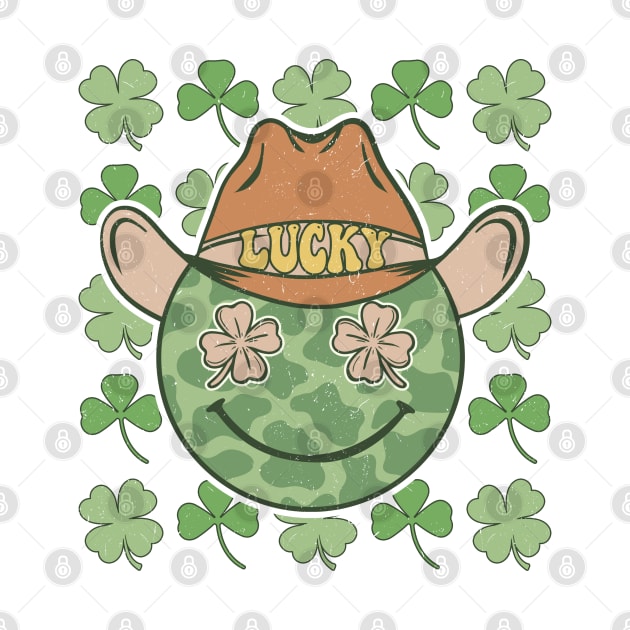 Lucky Cowboy Hat Green Shamrock Irish Luck St Patty's Day by JDVNart