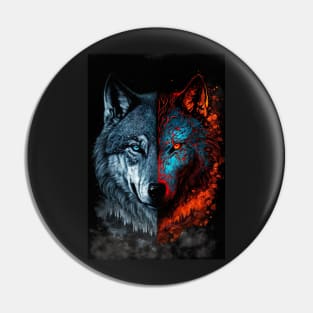 Wolf with red spark Pin