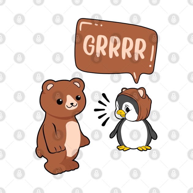 Funny and cute animals bear and penguin kids design gift by AS Shirts