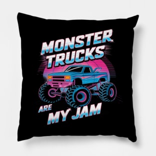 Monster Trucks Are My Jam Monster Truck Pillow