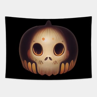 Pumpkin Skull Halloween Tapestry