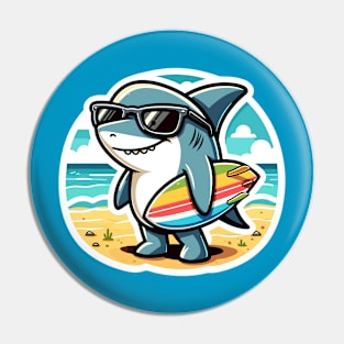 Shark Surfer Pin