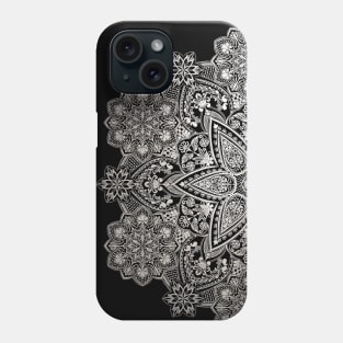 Intricate shining Silver mandala Phone Case