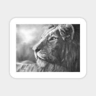 Courageous lion portrait Magnet