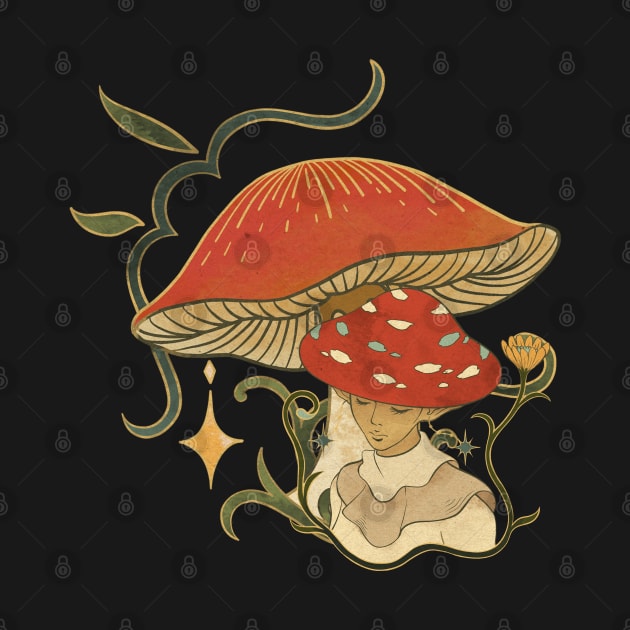 Mushroom Vintage Flower Nature by BellaPixel