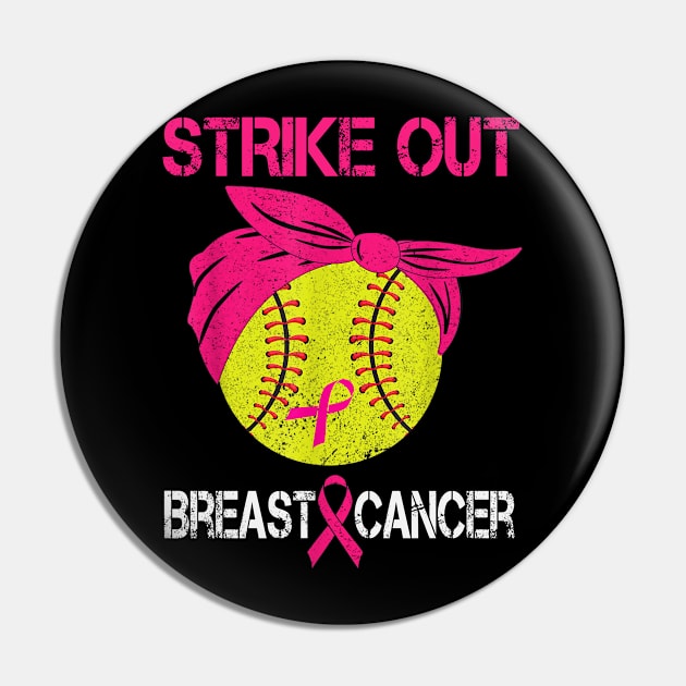 Strike Out Breast Cancer Baseball Fight Awareness Men Women Pin by The Design Catalyst