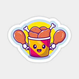 Cute Bucket Fried Chicken Cartoon Magnet