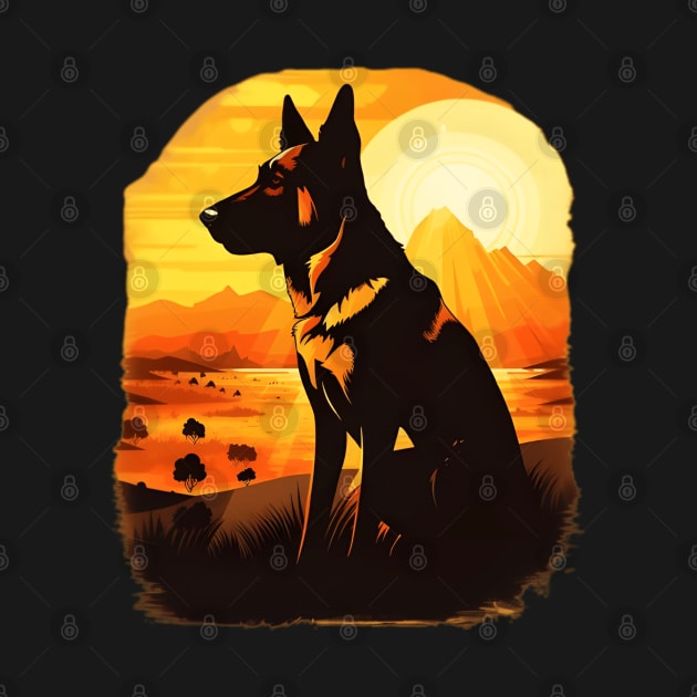 German shepherd sunset by Sygluv