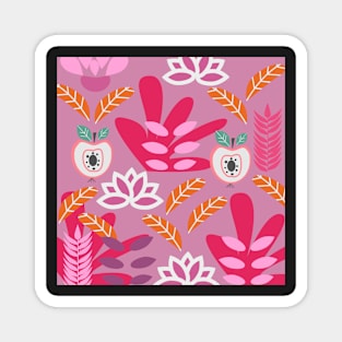 Apples and flowers in shades of pink Magnet