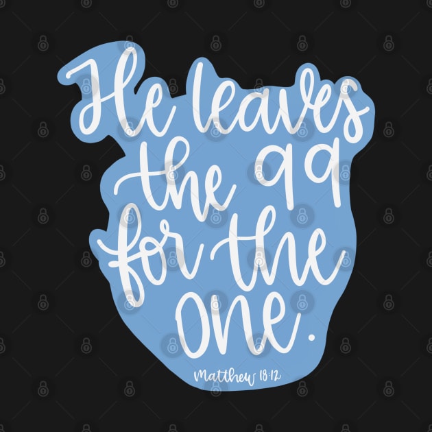 He leaves the 99 for the one - Matthew 18:12 - Blue by elizabethsdoodles