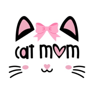 Cat Mom | Cute Cat Face Design T-Shirt