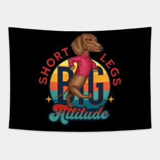 Funny cute doxie dog with Short Legs Big Attitude Dachshund Tapestry