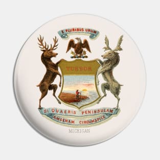 1876 Michigan Coat of Arms Pin