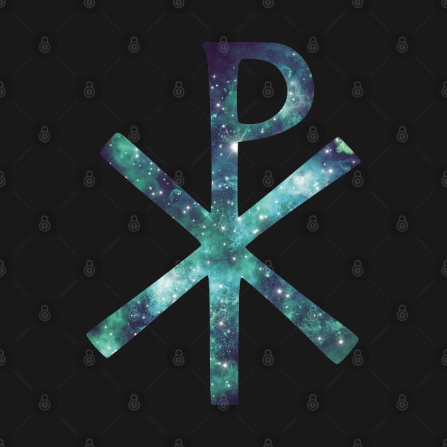 Chi Rho with space art by starwilliams