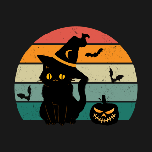 Vintage Cute Halloween Cat Animal T-Shirt