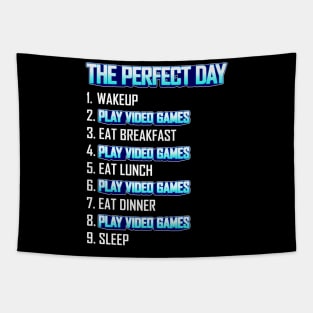 My Perfect Day Play Video Games  Funny Cool Gamer Tapestry