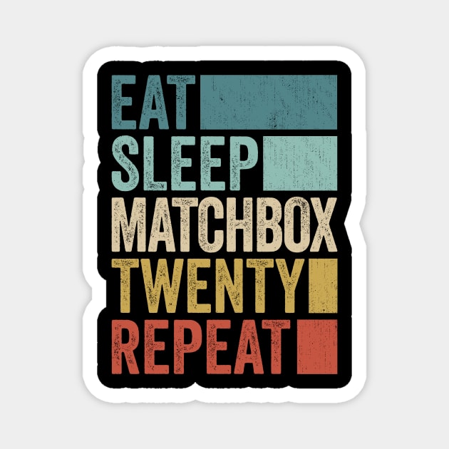 Funny Eat Sleep Matchbox Name Repeat Retro Vintage Magnet by Realistic Flamingo