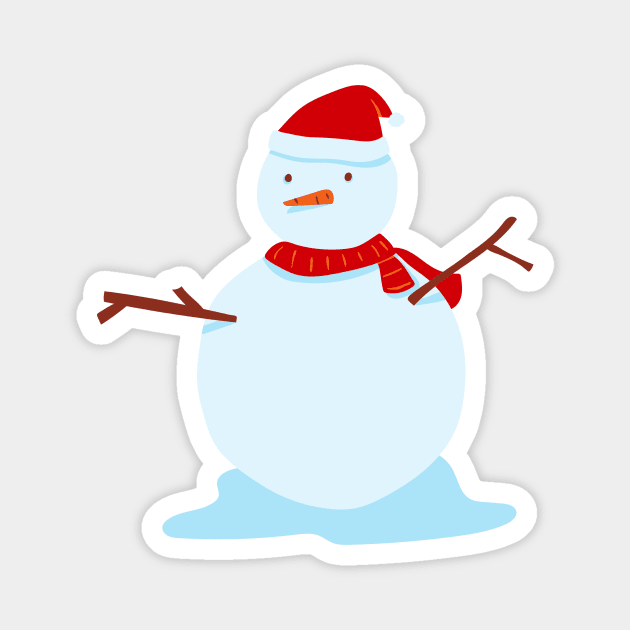 Cute Snowman Magnet by Salma Ismail