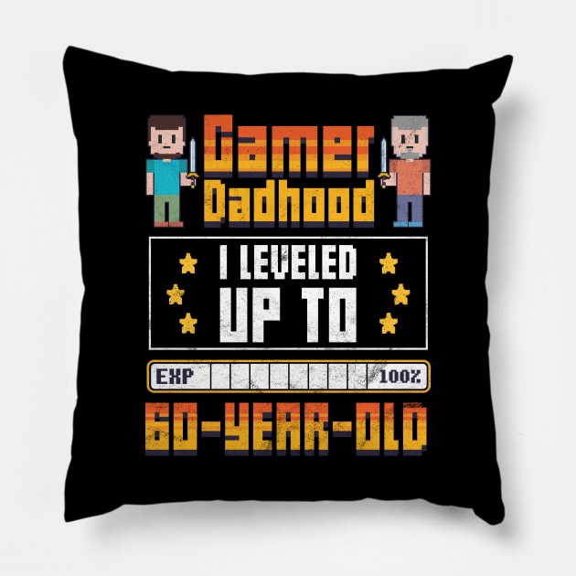 Gamer Dad 60th Birthday Pillow by avshirtnation