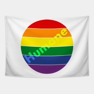 Rainbow Pride Flag Circle Lgbtq Humane colorful Tapestry