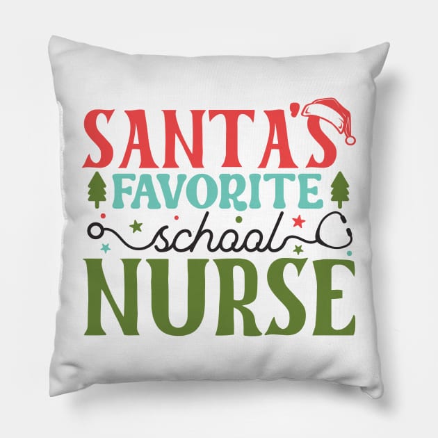 Santa's Favorite school Nurse Pillow by MZeeDesigns