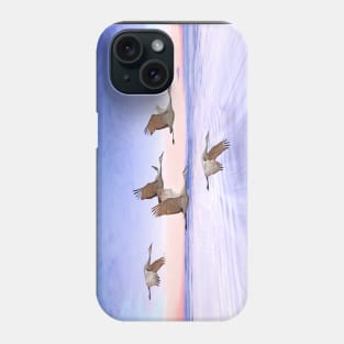 Sandhill Crane and Purple Sunset Phone Case