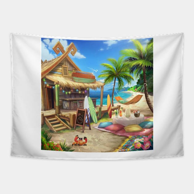 Beach party Tapestry by Little_birdzz_