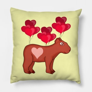 Capybara Hearts Love Pillow