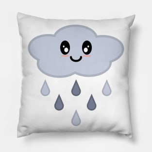 Kawaii Cute Happy Rain Cloud Pillow