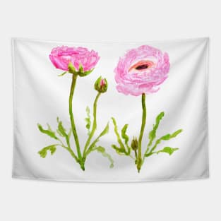 2 pink  ranunculus flowers Tapestry