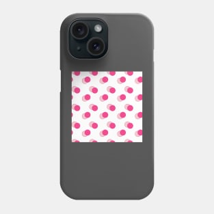 Geometric shapes, circles, balls, dotts, pink, red, molecules, geometry, polka, ornament, seamless,  repeat, Phone Case