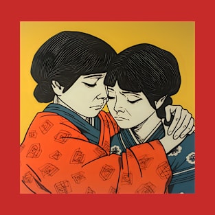 Two Asian Boys Hugging T-Shirt