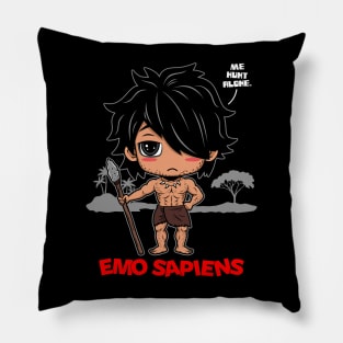 Emo Sapiens Funny Cool Homo Sapiens Punk Prehistoric Evolution Gift Pillow