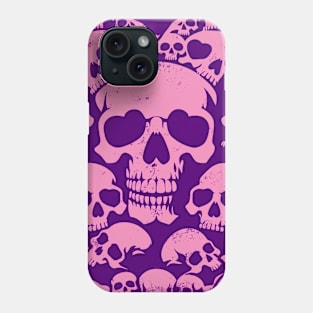 skulls love heart Phone Case