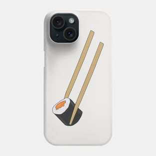 Chopsticks holding a sushi Phone Case