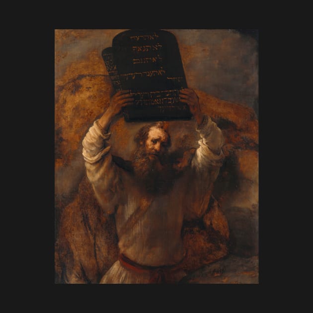 Moses with the Ten Commandments by Rembrandt by Classic Art Stall