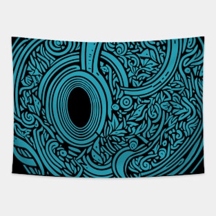 Doodle Art Work blue Tapestry