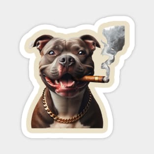 The Dog Life Brown Pitbull Cigar Magnet