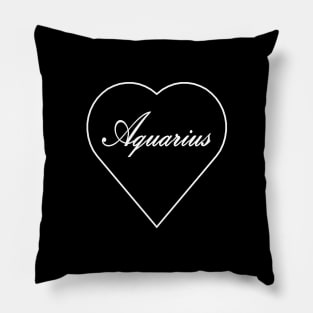 Aquarius Zodiac Heart Pillow