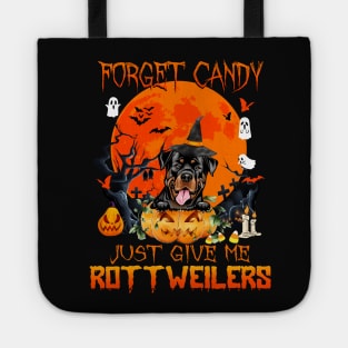 Forget Candy Just Give Me Rottweilers Pumpkin Halloween Tote