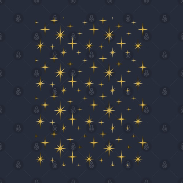 Atomic Starburst Navy, Mustard by tramasdesign