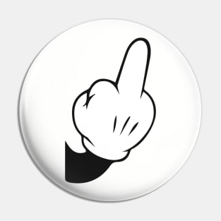 Middle Finger gloved cartoon Pin