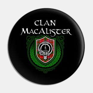 Macalister Surname Scottish Clan Tartan Crest Pin