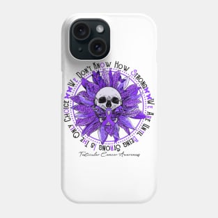 Testicular Cancer Awareness - Skull sunflower We Don't Know How Strong Phone Case