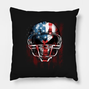 American Football USA Flag Skull Helm Pillow